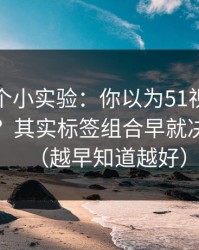 我做了个小实验：你以为51视频网站靠运气？其实标签组合早就决定体验（越早知道越好）