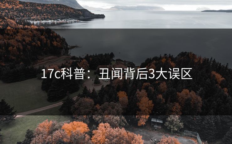 17c科普：丑闻背后3大误区
