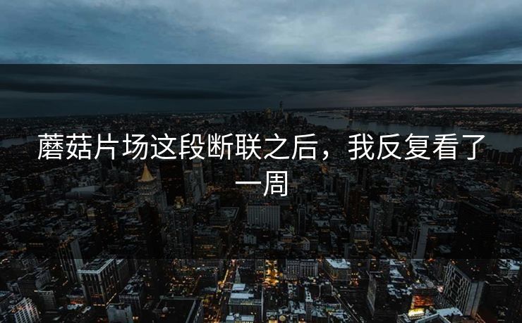 蘑菇片场这段断联之后，我反复看了一周