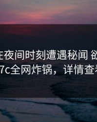 当事人在夜间时刻遭遇秘闻 欲罢不能，17c全网炸锅，详情查看