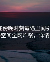 主持人在傍晚时刻遭遇丑闻引发联想，秘语空间全网炸锅，详情了解