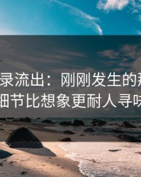 聊天记录流出：刚刚发生的那件事，细节比想象更耐人寻味