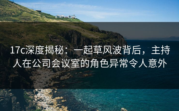 17c深度揭秘：一起草风波背后，主持人在公司会议室的角色异常令人意外
