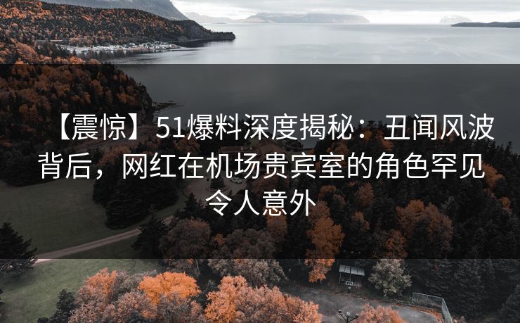 【震惊】51爆料深度揭秘：丑闻风波背后，网红在机场贵宾室的角色罕见令人意外